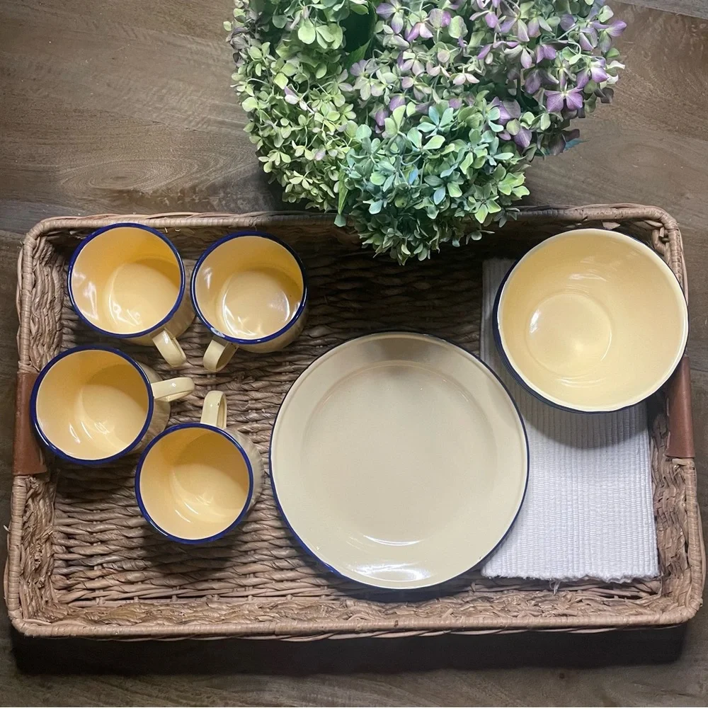 Pottery Barn 12 piece Enamel Dish Set